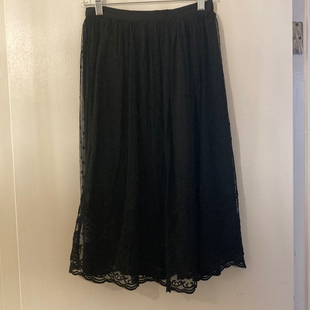 Forever 21 Contemporary  Black lace circle skater skirt